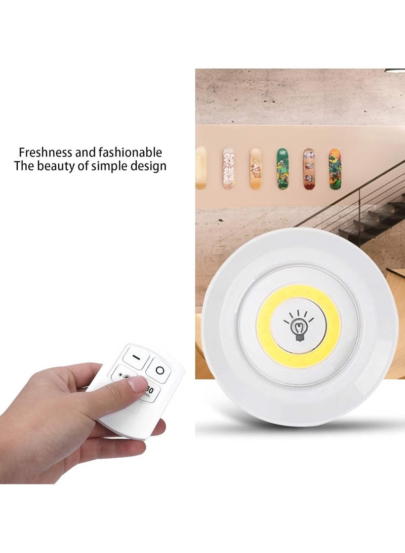 TIGER LED COB Night Light - 3 Pcs LED Night Light with Remote Control, Battery Powered Wireless LED Disc Lamp, Dimmable Night Light, Perfect for Bedroom, Hallway, and Living Room - Image 4