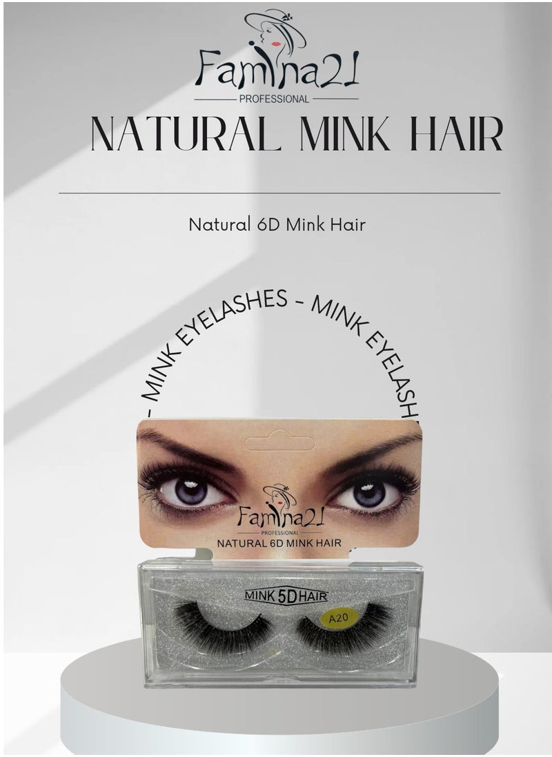 FAMINA21 Famina21 Natural 6D/5D Mink Hair Eyelashes - Set of 30 Models (A13)  - Image 2
