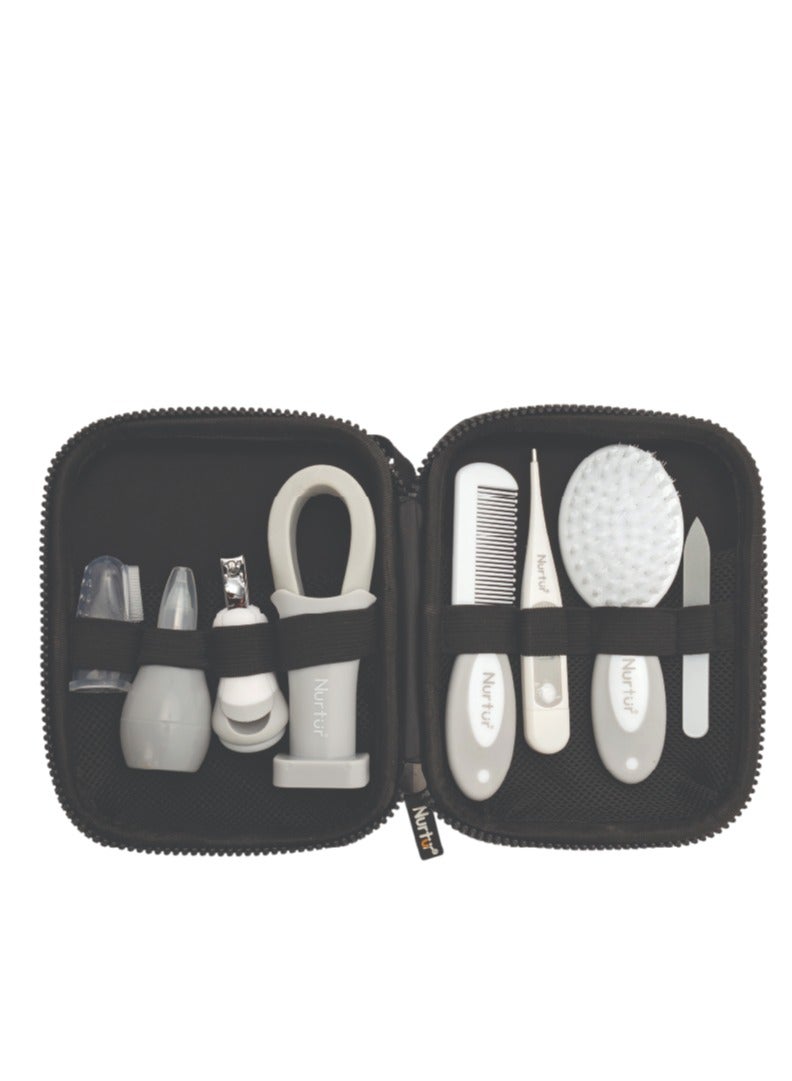 Nurtur Nurtur 9 in 1 Grooming Kit, High quality Travel Travel Pouch with essentials Nail Filer, Brush Comb, Thermometer, Easi Grip Scissors, Toothbrush, Nail clipper with Magnifier, Nail Filer, Nasal Aspirator  - Image 1