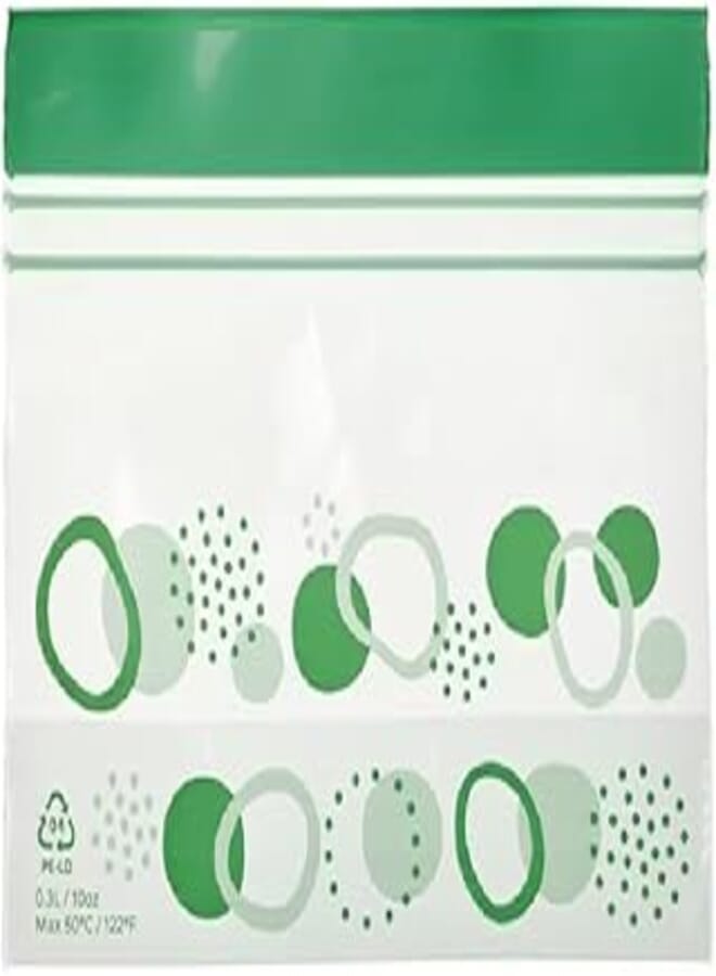Digital Shoppy ISTAD Resealable bags, Polyethylene plastic, Bright Green-0.3l, 25 pack.