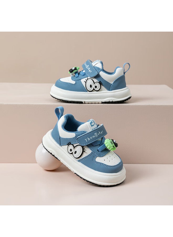 ThomBaker Tuomubeike Baby Walking Shoes, Spring New Style Children's Cartoon Shoes, Functional Shoes, 1-3 Years Old, 2 Soft Soles, Blue Little Sheep, Size 18 - Image 2