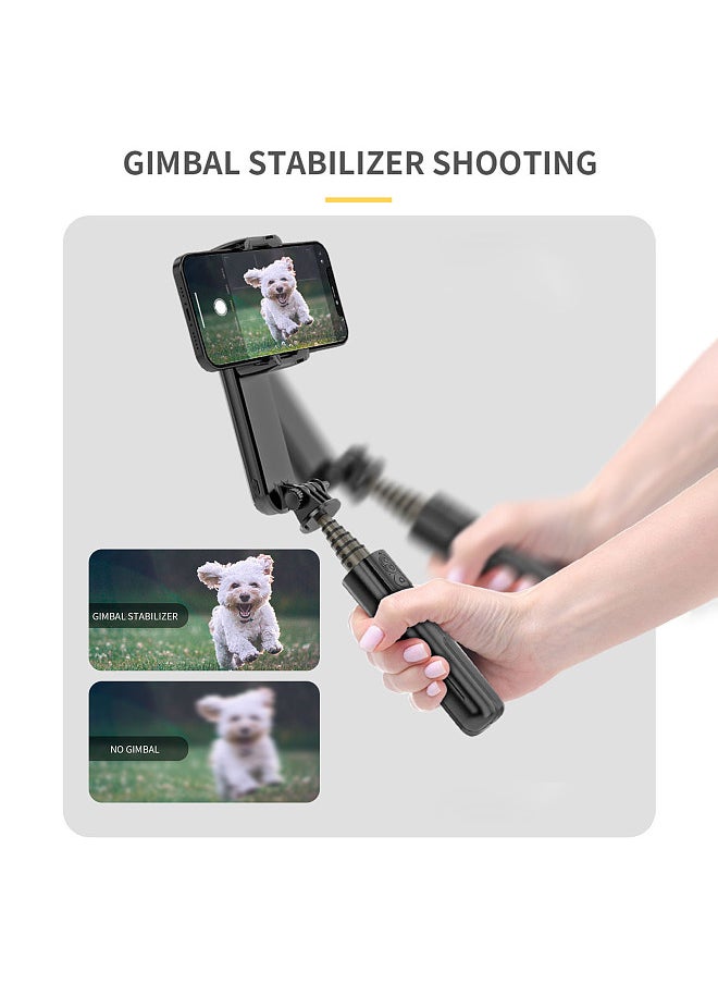 28.3-Inch Multi-function Selfie Stick Desktop Tripod Gimbal Stabilizer with Telescoping Rod 6 Sections Anti-Shaking with Phone Clip Detachable Beauty Fill Light & Remote Control