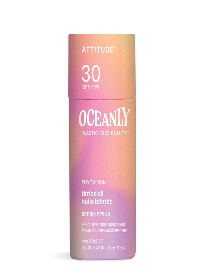 ATTITUDE Oceanly Tinted Oil Stick with SPF 30, EWG Verified, Plastic-Free, Broad Spectrum UVA/UVB Protection with Zinc Oxide, Universal Tint, Unscented, 0.3 Ounce - Image 1