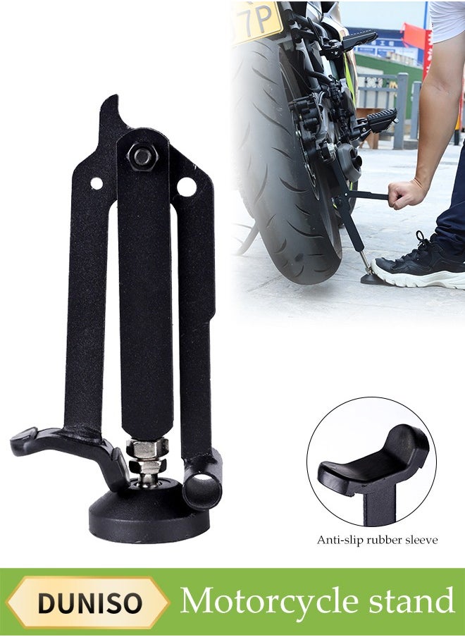DUNISO Motorcycle Rear Wheel Lift Stand, Foldable Rear Wheel Support Frame,Motorcycle Support Stand，Portable Adjustable Height, With Universal Anti Slip Base, Suitable For Most Motorcycle, Black  - Image 1