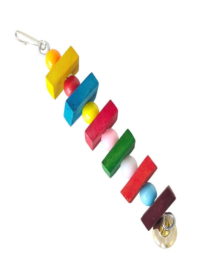 SS Organic Wooden Parrot Cubes Blocks Chewing Toys Parrot Knots Block Chew Toy Bells Bird Wood Hanging Toys Medium Large Birds Conures Cockatiels African Grey Cage Accessories - Image 4
