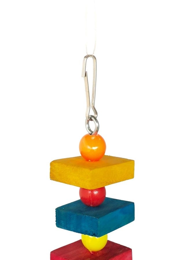 SS Organic Wooden Parrot Cubes Blocks Chewing Toys Parrot Knots Block Chew Toy Bells Bird Wood Hanging Toys Medium Large Birds Conures Cockatiels African Grey Cage Accessories - Image 2