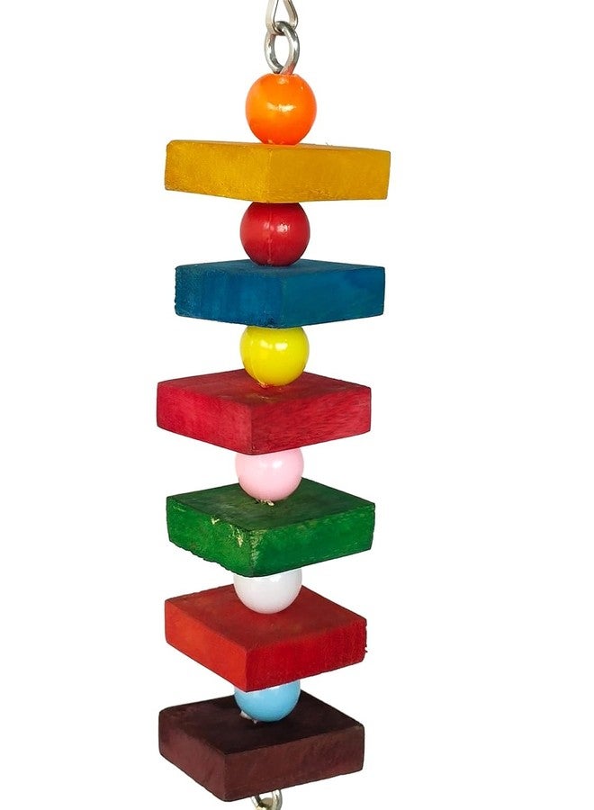 SS Organic Wooden Parrot Cubes Blocks Chewing Toys Parrot Knots Block Chew Toy Bells Bird Wood Hanging Toys Medium Large Birds Conures Cockatiels African Grey Cage Accessories - Image 3