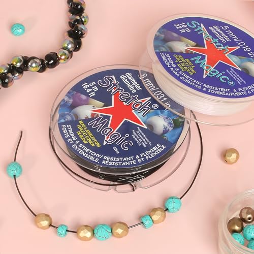 Stretch Magic Elastic Beading Cord – Clear Color, 0.7mm in Diameter, 25-Meter (82 ft) - Easy to Knot, Strong & Stretchy String for Making Beaded Jewelry - Image 2