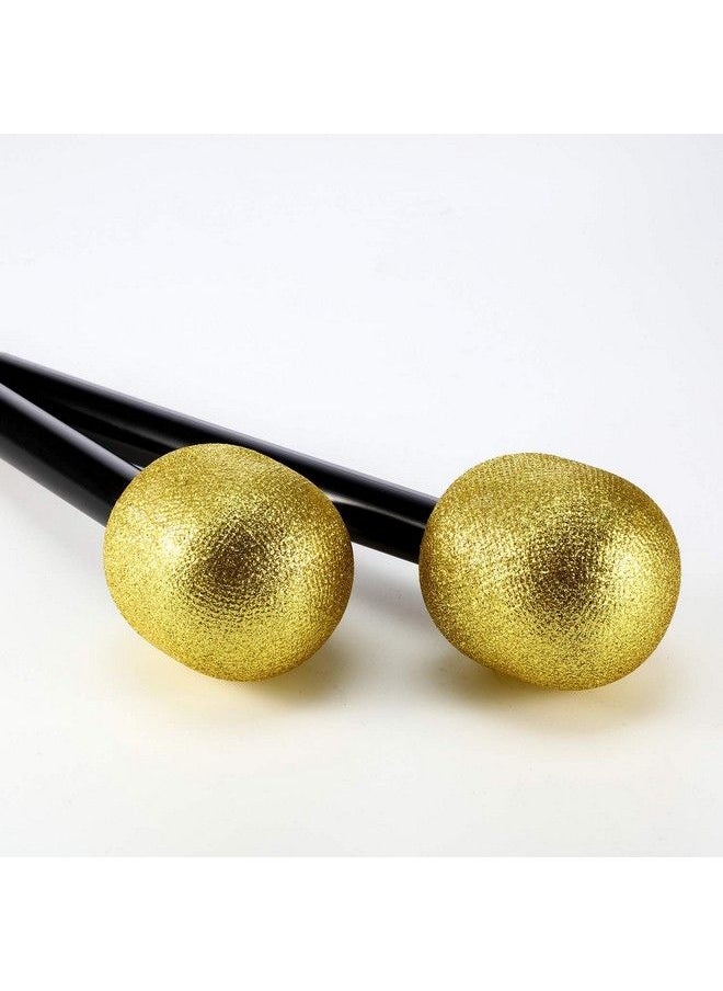 Yaomiao 4 Packs Glittered Gold Microphone Pretend Toy Microphone For Party Favors Decoration  - Image 5