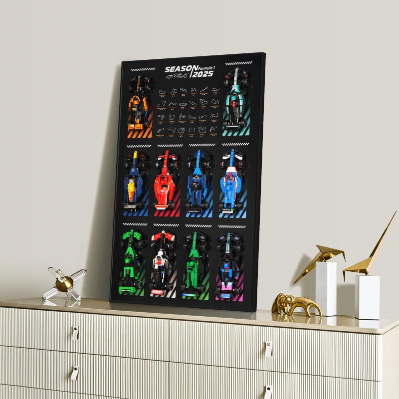 NAOCARD Display Wallboard for Lego Speed Champions Ultimate Formula 1 Collector's Pack, Wall Mount for Lego Collectible F1 Model Car Kit (Car Not Included) - Image 3