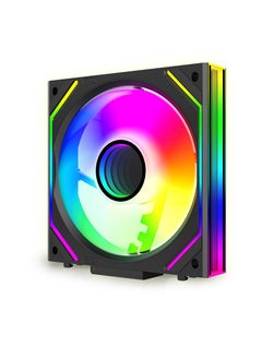 Generic Jungle Leopard Interstellar V2 PC 12cm Case Fan ARGB PWM Sync V2 black front leaf 