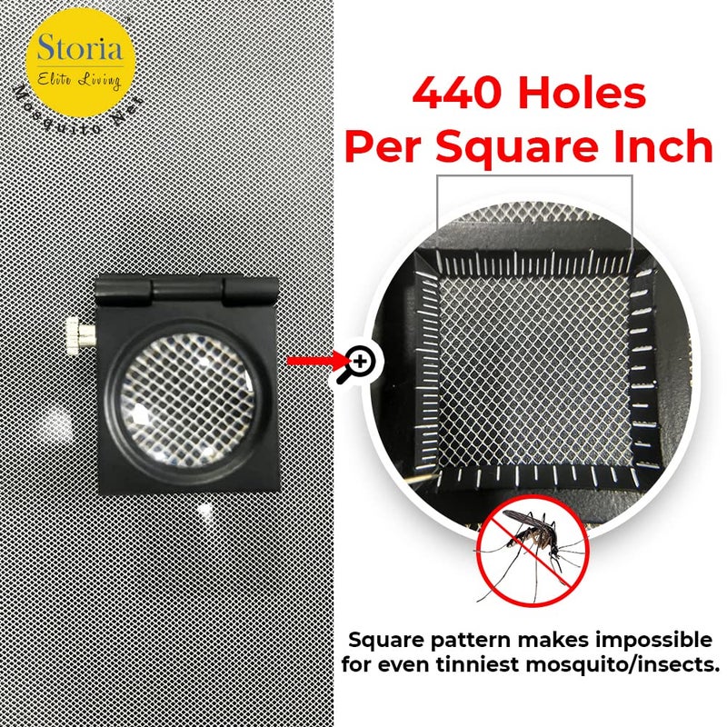 Sterling STORIA Mosquito Net for Double Bed Machardani, Folding Mosquito net for Double Bed, Polyester Strong Net Foldable Easily fit on 6 x 6 ft - Blue - Image 5