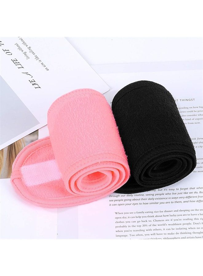 LADES Facial Spa Headband - Makeup Shower Bath Wrap Sport Headband Terry Cloth Adjustable Stretch Towel with Magic Tape - Image 3