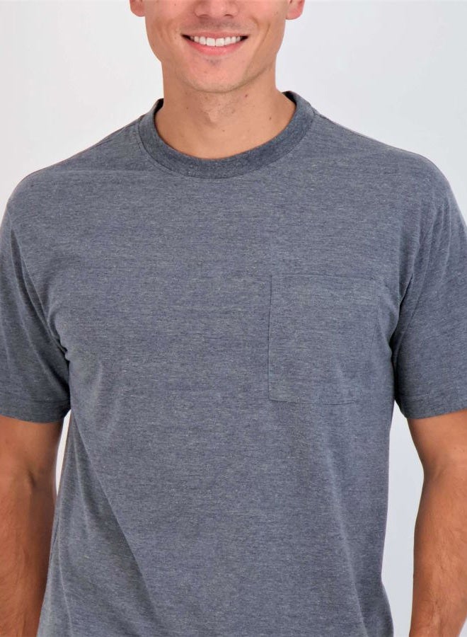REALESSENTIALS 4 Pack:Mens Cotton Quick Dry Dri Fit Shirt Short Sleeve Crew Pocket T-Shirt Tee Gym Casual Work Fashion Athletic Active Workout Undershirt Cool Clothes Sport Sleep Performance Lounge Wicking-Set 7,XL - Image 4
