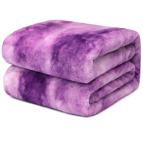 obinsm Soft Purple Fleece Blanket, Plush Soft Cozy Microfiber Throw for Couch, Sofa, Bed, Lightweight Warm Comfort Cover, Elegant Home Room Decor, Birthday for Women Mom Sister Friend - Image 1