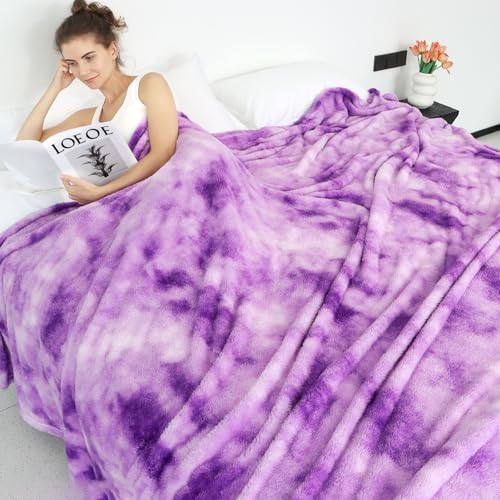 obinsm Soft Purple Fleece Blanket, Plush Soft Cozy Microfiber Throw for Couch, Sofa, Bed, Lightweight Warm Comfort Cover, Elegant Home Room Decor, Birthday for Women Mom Sister Friend - Image 4