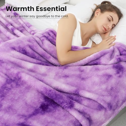 obinsm Soft Purple Fleece Blanket, Plush Soft Cozy Microfiber Throw for Couch, Sofa, Bed, Lightweight Warm Comfort Cover, Elegant Home Room Decor, Birthday for Women Mom Sister Friend - Image 2