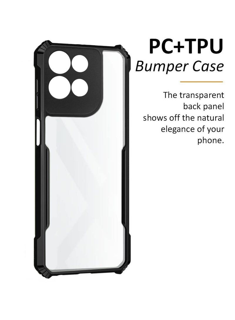 دبليو تيك Motorola Moto G75 5G 2024 هجين TPU سيليكون مع مصدات درع مرتفعة - أسود - Image 2