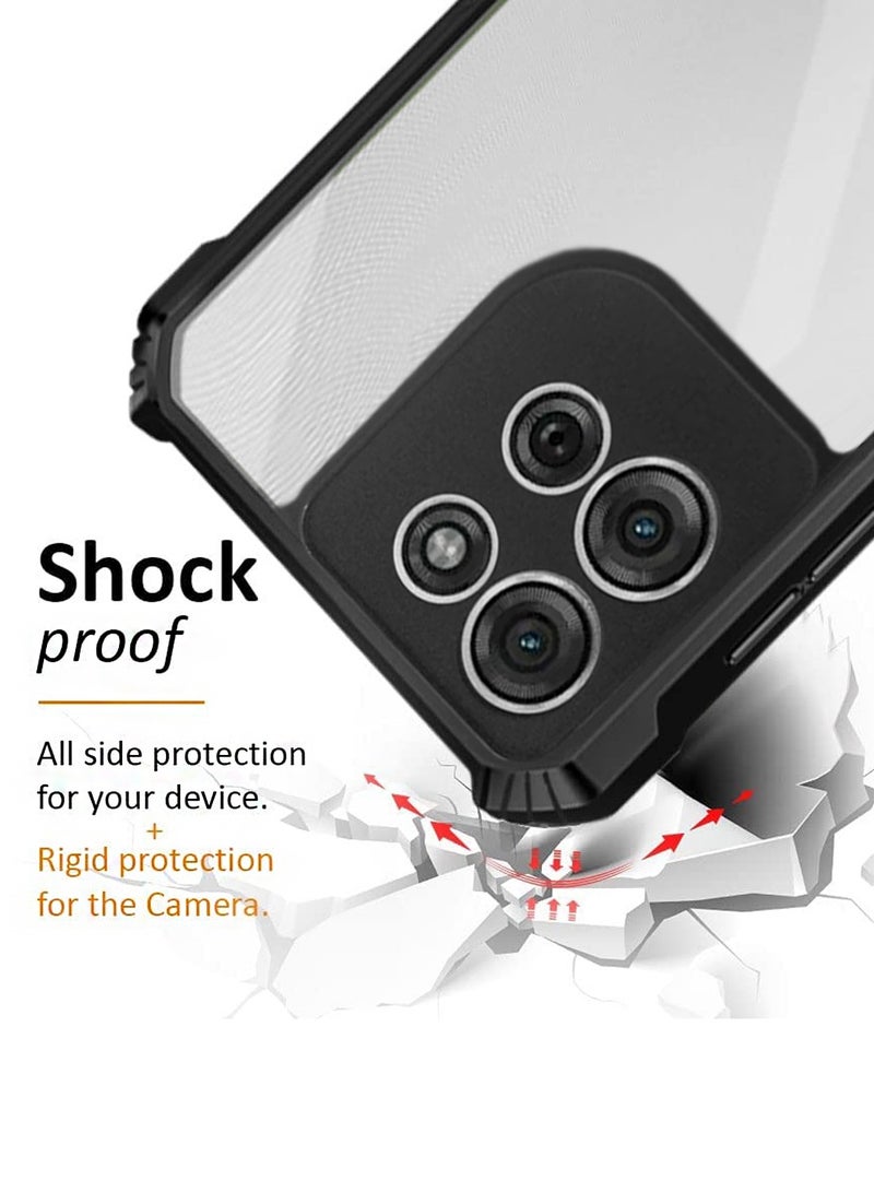 دبليو تيك Motorola Moto G75 5G 2024 هجين TPU سيليكون مع مصدات درع مرتفعة - أسود - Image 4