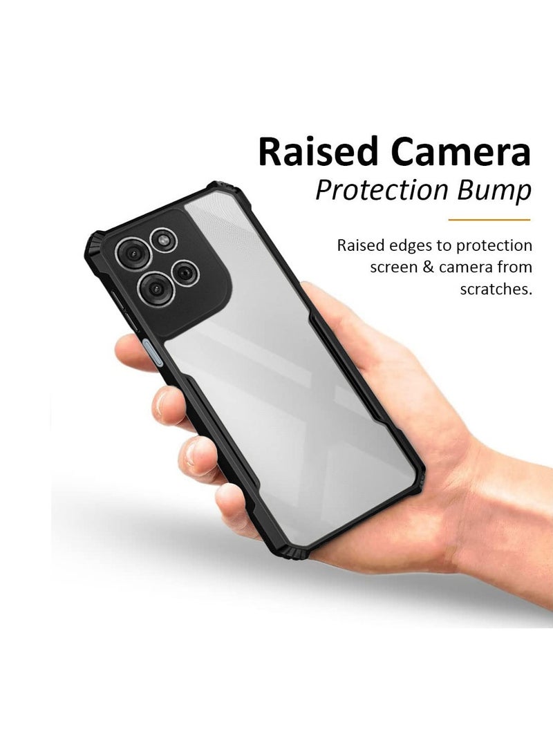 دبليو تيك Motorola Moto G75 5G 2024 هجين TPU سيليكون مع مصدات درع مرتفعة - أسود - Image 3