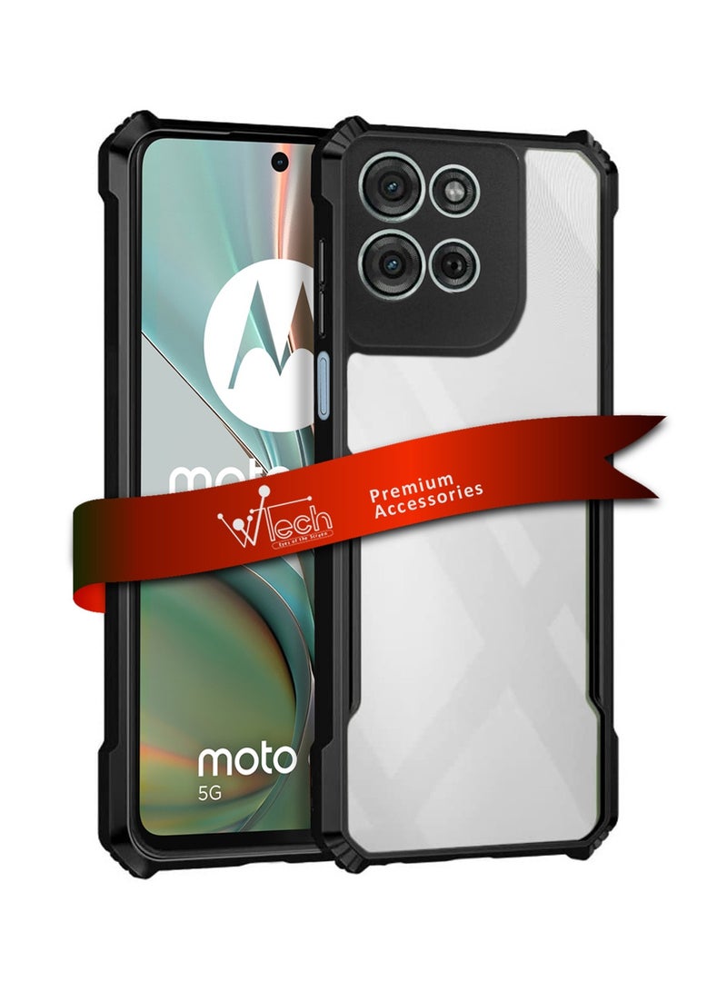 دبليو تيك Motorola Moto G75 5G 2024 هجين TPU سيليكون مع مصدات درع مرتفعة - أسود - Image 1