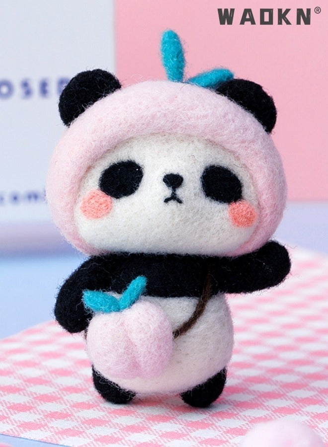 دبليو أيه أو كي أن إبرة تلبيد الباندا كرافت صوف كيت فتاة الوسائد هدايا للأطفال بنات صديقة النساء في عيد ميلاد عيد الحب وهدايا الحفلات - Image 1