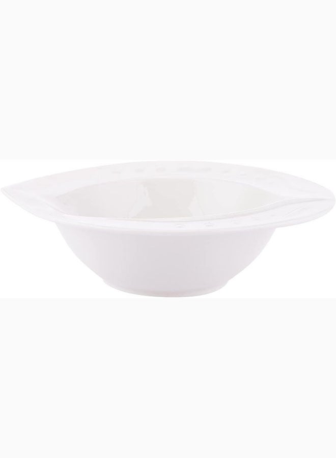 AKDC 3 Tier Fruit Bowl Set- Designer 3 Tier Fruit Bowl Set From Vogati- Classic Kitchenware Serving Set L(22Cm)Xw(22Cm)Xh(25Cm)/L(20Cm)Xw(18Cm)Xh(5Cm) White Brown  - Image 1