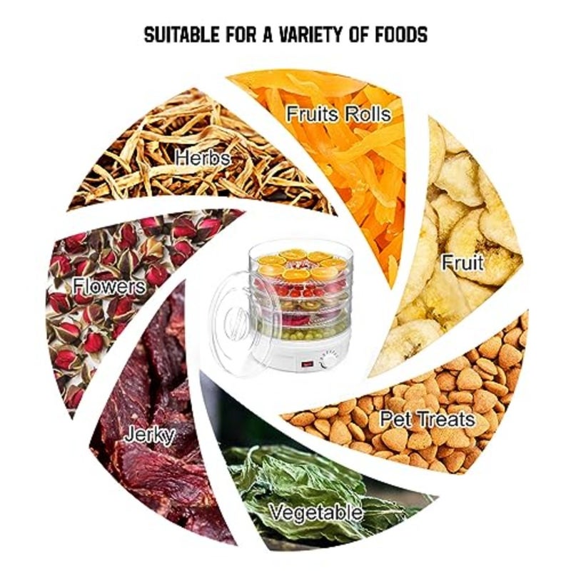 Food Dryer for Jerky Fruit Meat Veggies Dog Treats Herbs Yogurt: BPA-Free Stackable Tray Dehydrator Machine with 70 Heat Drying Temperature Control Powerful Drying Capacity - Image 4