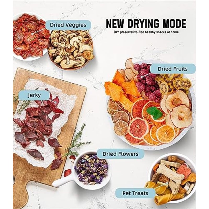Food Dryer for Jerky Fruit Meat Veggies Dog Treats Herbs Yogurt: BPA-Free Stackable Tray Dehydrator Machine with 70 Heat Drying Temperature Control Powerful Drying Capacity - Image 3