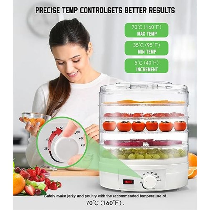 Food Dryer for Jerky Fruit Meat Veggies Dog Treats Herbs Yogurt: BPA-Free Stackable Tray Dehydrator Machine with 70 Heat Drying Temperature Control Powerful Drying Capacity - Image 2
