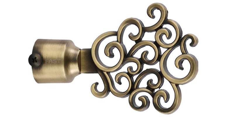 FAST CB30 Curtain Finial/Curtain Rod Finial/Curtain Accessories/Curtain Rod End Cap Pack of 2pcs (Brass,Gold,Yellow) - Image 2