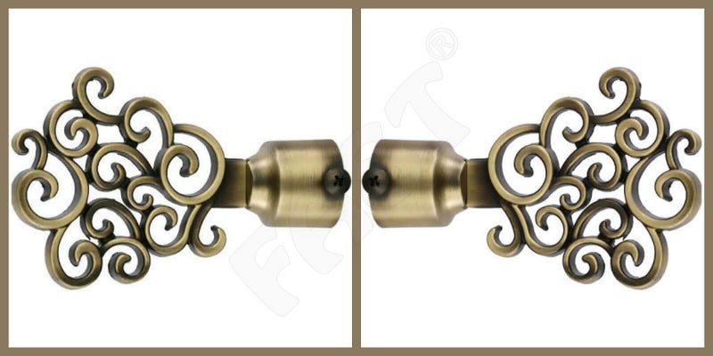 FAST CB30 Curtain Finial/Curtain Rod Finial/Curtain Accessories/Curtain Rod End Cap Pack of 2pcs (Brass,Gold,Yellow) - Image 5