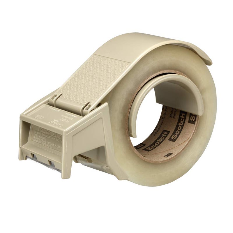 3M Scotch H122 Industrial Packing Tape Dispenser with Built-In Brake for 2" Tape – Lightweight and Compact for Commercial Packaging, Shipping, Moving, Carton and Box Sealing, Gray - Image 2