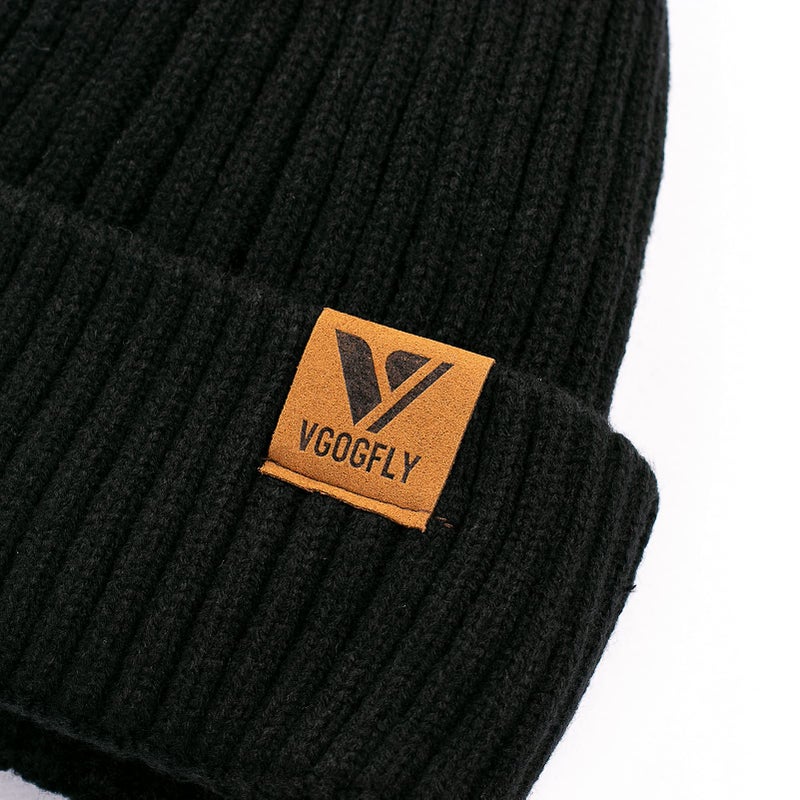 Vgogfly Lined Men Beanie Slouchy Knit Skull Cap Warm Stocking Hats Guys Women Striped Winter Beanie Hat Black - Image 4