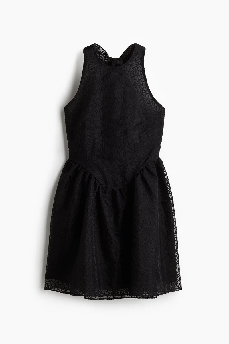 اتش اند ام فستان مطرز بشرائط حول الرقبة