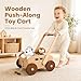 Woodtoe Wooden Baby Walker Adjustable Speed Baby Push Walker Montessori Push Toys for Babies Learning to Walk Educational Walking Toys Gift for Toddler Boys Girls 1 2 3 Years Old - Image 3
