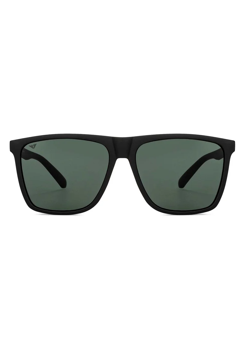 VINCENT CHASE VINCENT CHASE EYEWEAR ATHLEISURE By Lenskart | Full Rim Square Branded Latest and Stylish Sunglasses | Polarized and 100% UV Protected | For Men & Women | Large | VC S14525 Green - Pack of 1