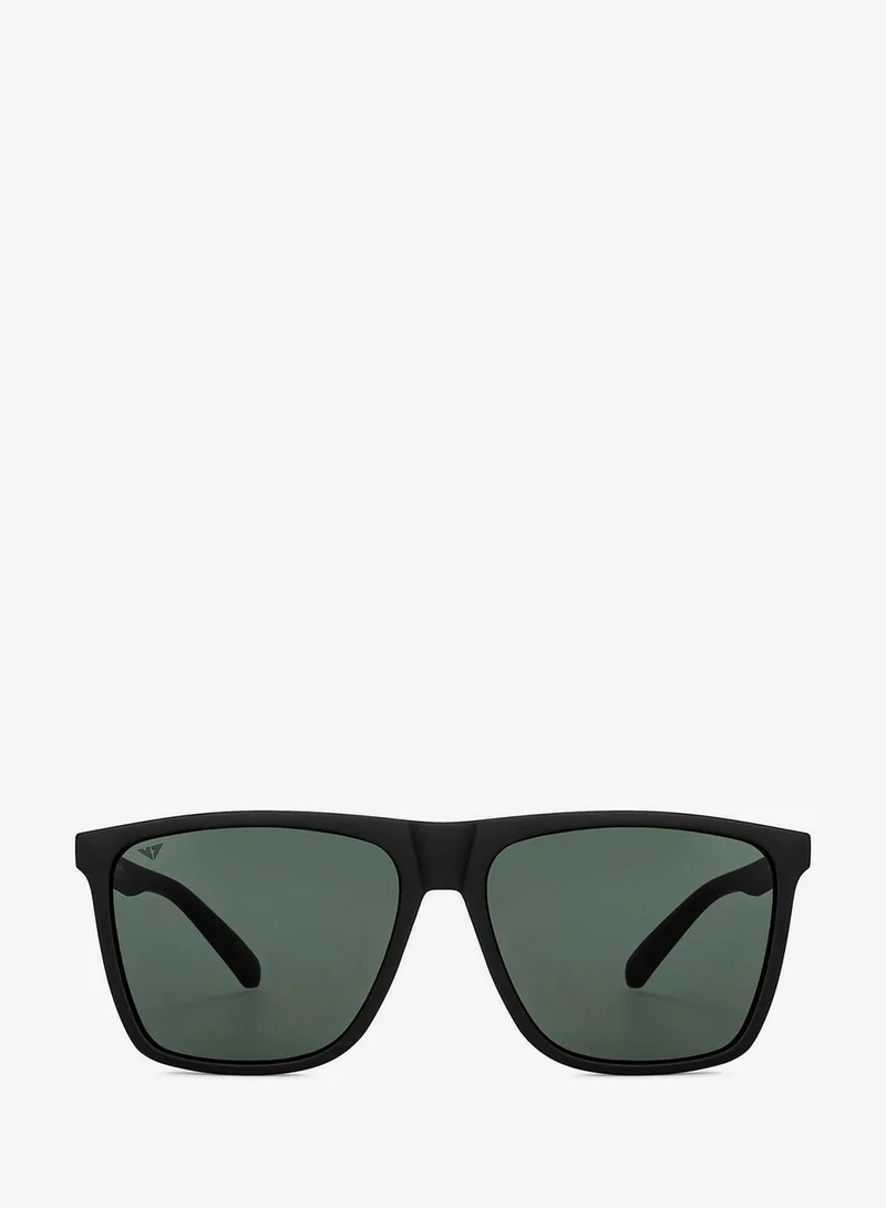 VINCENT CHASE Vincent Chase By Lenskart | Full Rim Square Branded Latest and Stylish Sunglasses | Polarized and 100% UV Protected | For Men & Women | Large | VC S14525 Green - Pack of 1