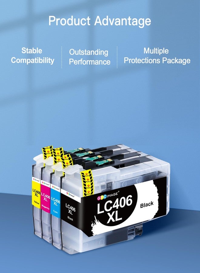 جي بي سي إيمدج خرطوشة حبر GPC Image LC406XL LC406 XL لطابعات Brother، خرطوشة حبر Brother LC406 عالية الإنتاجية، للاستخدام مع طابعات MFC-J4535DW وMFC-J4335DW وMFC-J5855DW وMFC-J6555DW (عبوة من 4 خراطيش) - Image 5