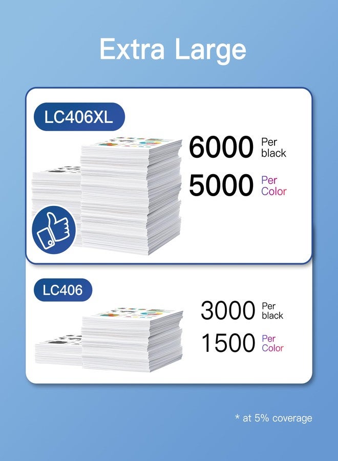 جي بي سي إيمدج خرطوشة حبر GPC Image LC406XL LC406 XL لطابعات Brother، خرطوشة حبر Brother LC406 عالية الإنتاجية، للاستخدام مع طابعات MFC-J4535DW وMFC-J4335DW وMFC-J5855DW وMFC-J6555DW (عبوة من 4 خراطيش) - Image 4
