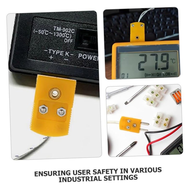 K Type Thermocouple Connector Male Female Socket Adapter 2 Pairs Heatproof Industrial - Image 5