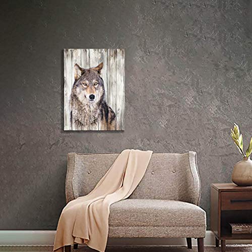 Hardy Gallery Gray Wolf Wall Art Print: Wild Animal Artwork Painting Picture on Canvas for Living Room Decor (24'' x 18'') - Image 4