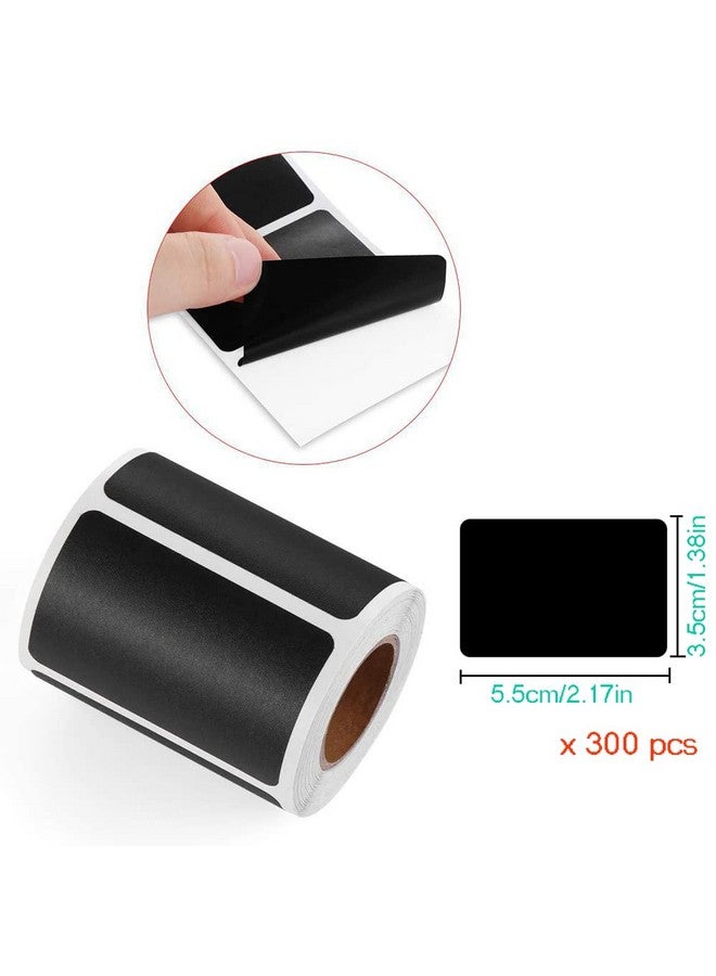Mimeile Chalkboard Sticker Label Black Rectangle Coding Roll Labels 300 Pcs Removable Write-On Reusable Waterproof For Kitchen Containers Jar Storage Bins Office Craft - Image 2