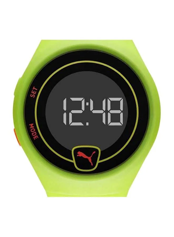PUMA Faster Silicone Strap Digital Wrist Watch for Men PU P5030-42mm-Green