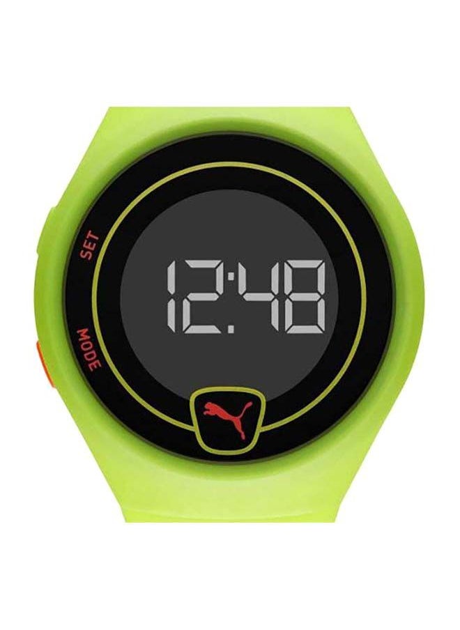PUMA Faster Silicone Strap Digital Wrist Watch for Men PU P5030-42mm-Green  - Image 4