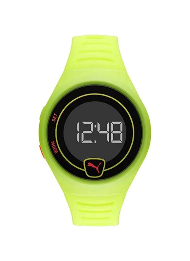 PUMA Faster Silicone Strap Digital Wrist Watch for Men PU P5030-42mm-Green