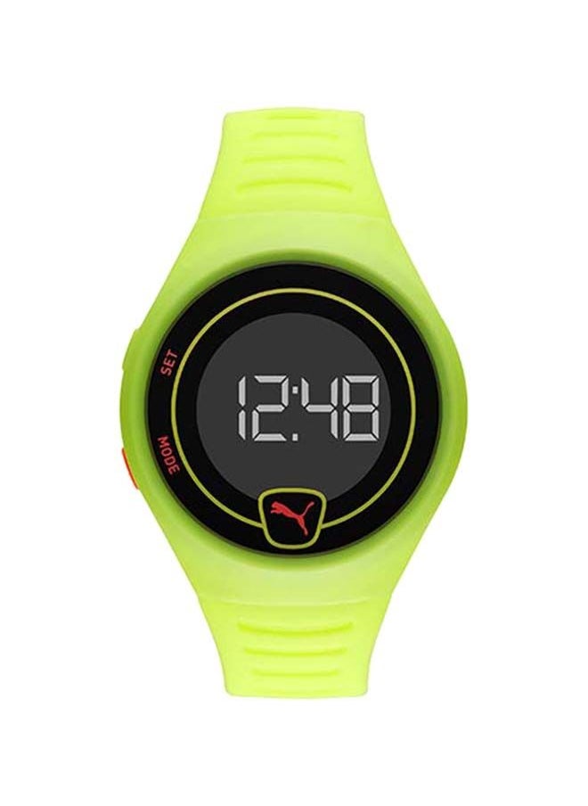 PUMA Faster Silicone Strap Digital Wrist Watch for Men PU P5030-42mm-Green  - Image 1