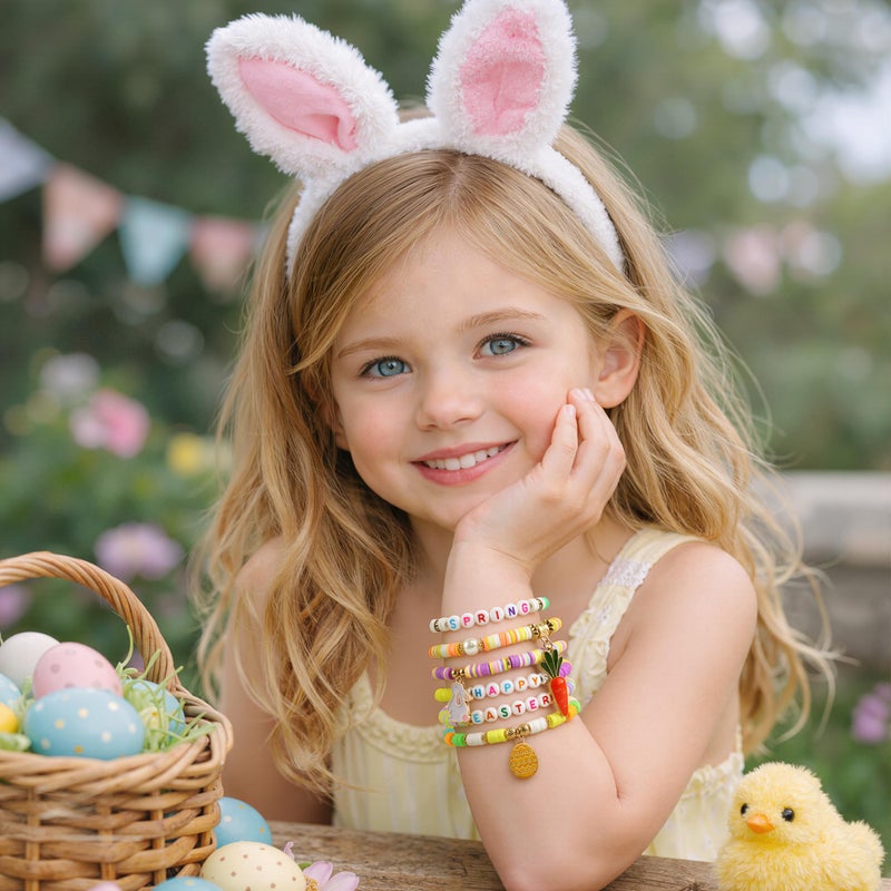 OHOME Easter Basket Stuffers for Teens - 6 Pack Bracelets for Women -Bunny Egg Gifts for Adults Kids Girls - Easter Dresses Outfit Shirts | Bunny Egg Fillers Decorations Decor Party Supplies - Image 5