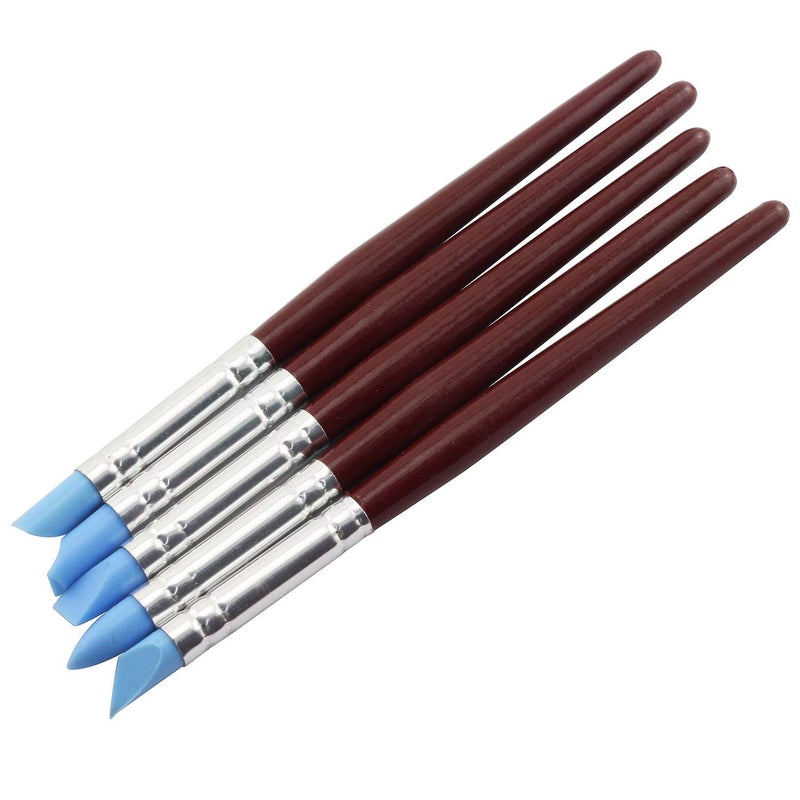 Tegg Clay Sculpting Tool 5PCS 5 Size Rubber Tip Silicon Brushes Pottery Clay Pen Shaping Carving Tools - Image 4