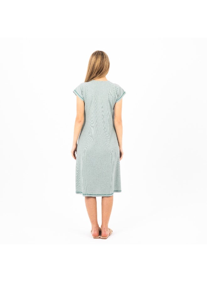 zecotex  Summer Short Dress | Embroidered Mini Dress | Elegant Half Sleeves | Cotton Fabric | Lightweight & Comfortable Women's Loungewear  - Image 5
